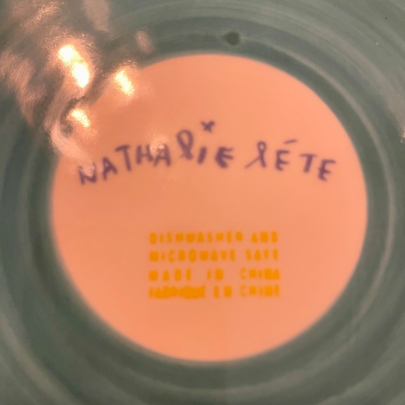 Colorful, Whimsical Anthropologie Nathalie Léte Yellow Bird 10” Dessert Plate - Picture 2 of 3